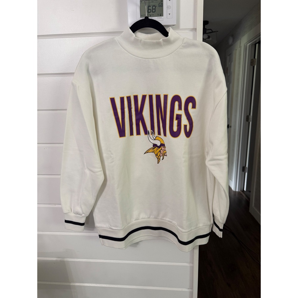 Gameday Couture Minnesota Vikings Cream Mockneck Sweatshirt Womens Small NFL